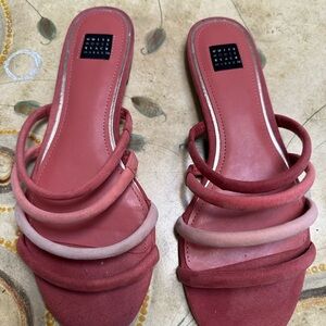 White House Black Market Pink Multi-Strap Slide Sandals